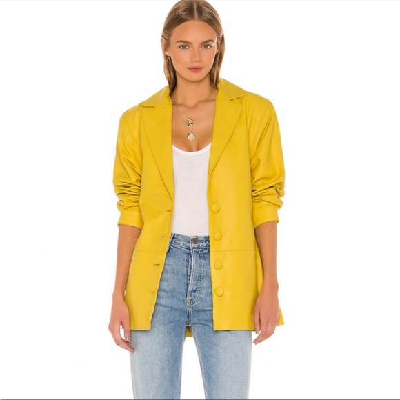 Song of style limited yellow leather jacket - small - NWOT - Picture 3 of 5